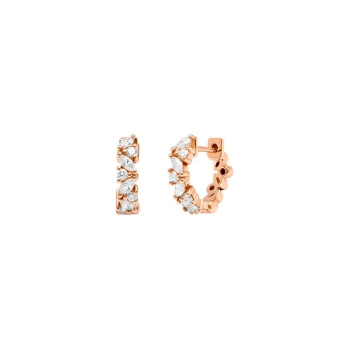 Boucles d'oreilles Hype en or rose et diamants