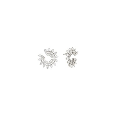 boucles d'oreilles Doux Moon en or blanc et diamant