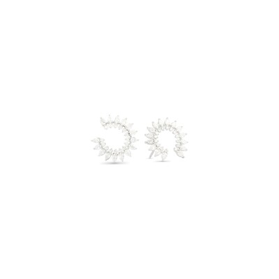 boucles d'oreilles Doux Moon en or blanc et diamant