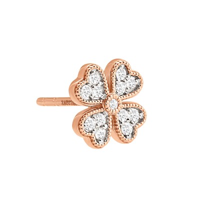 Boucles d'oreilles or rose et diamants