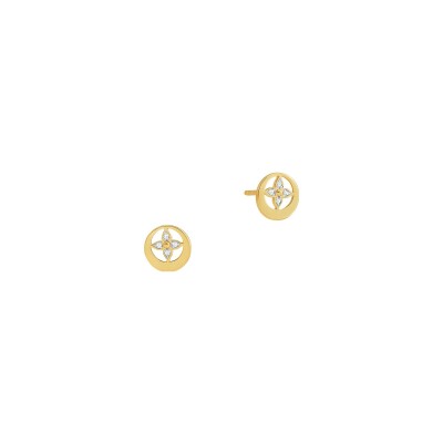 Boucles d'oreilles or jaune et diamants