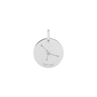 Pendentif zodiaque Cancer en argent rhodié