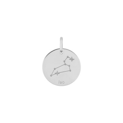 Pendentif zodiaque Lion en argent rhodié