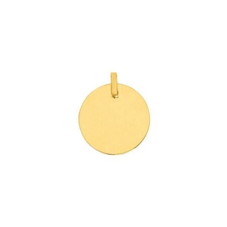 Pendentif plaque ronde en or jaune