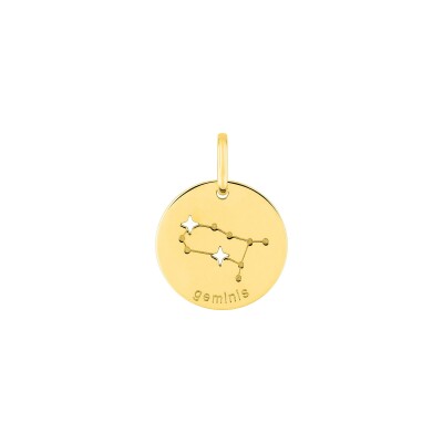 Pendentif zodiaque Gémaux en or jaune