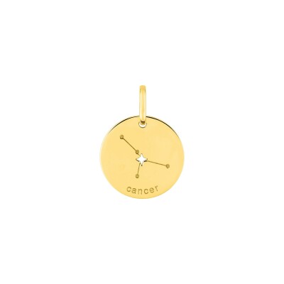 Pendentif zodiaque Cancer en or jaune