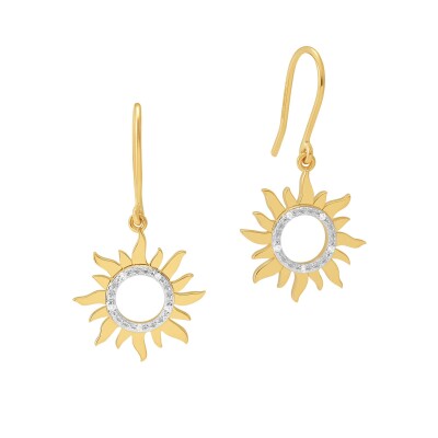 Boucles d'oreilles or jaune et diamants