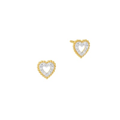 Boucles d'oreilles or jaune et diamants