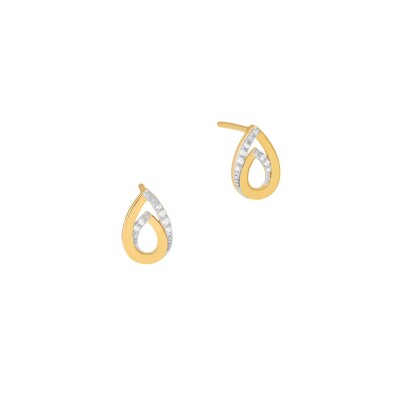 Boucles d'oreilles or jaune et diamants