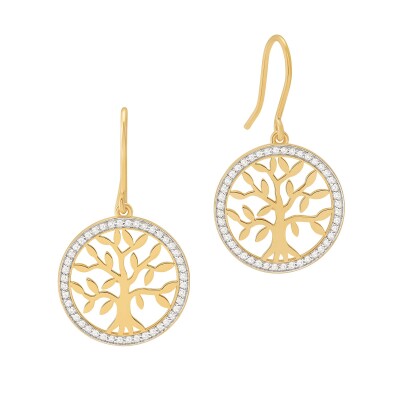 Boucles d'oreilles or jaune et diamants