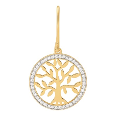 Boucles d'oreilles or jaune et diamants