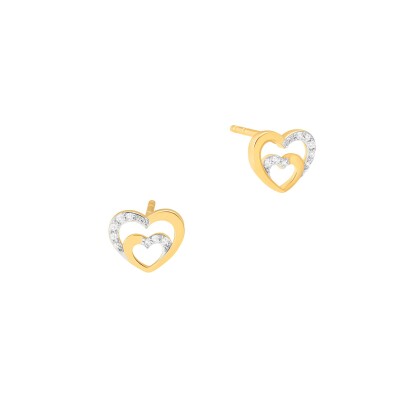 Boucles d'oreilles or jaune et diamants