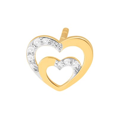 Boucles d'oreilles or jaune et diamants