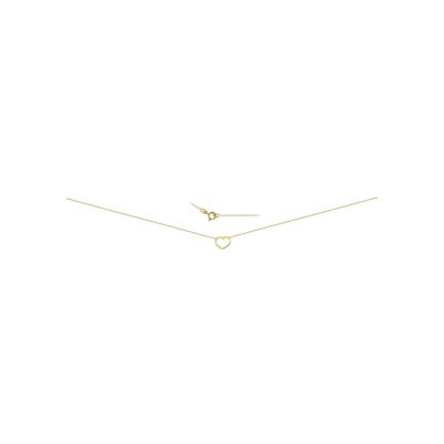 Collier coeur en or jaune, 42cm