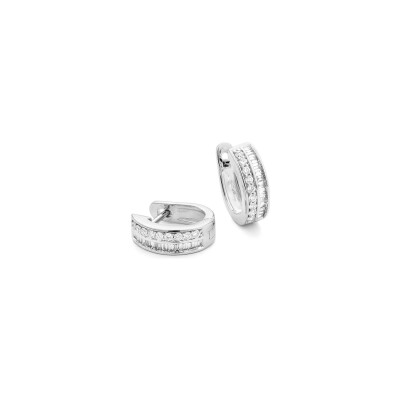 Boucles d'oreilles en or blanc et diamants 0.36ct