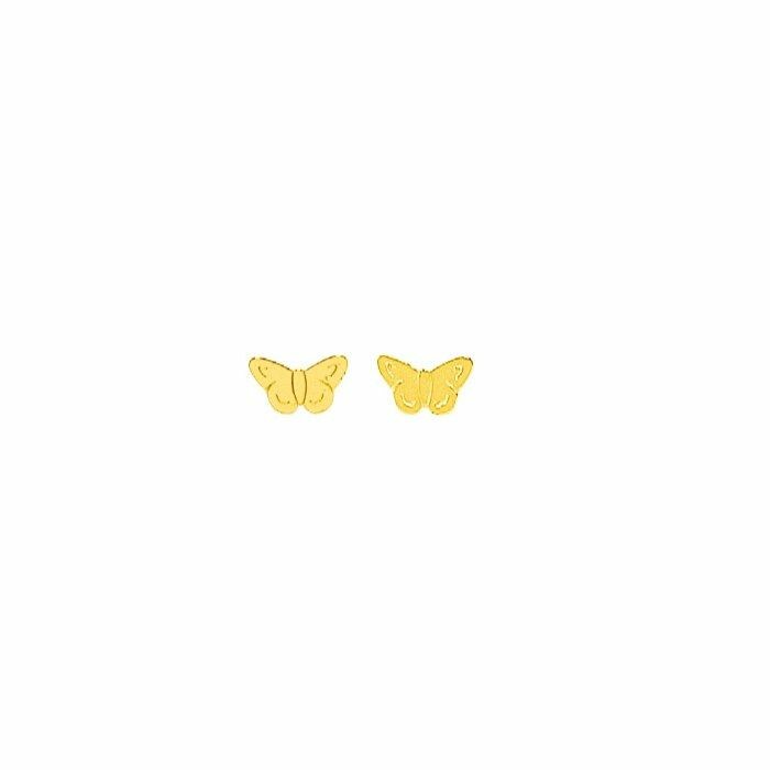 Boucles d'oreilles Papillon en or jaune