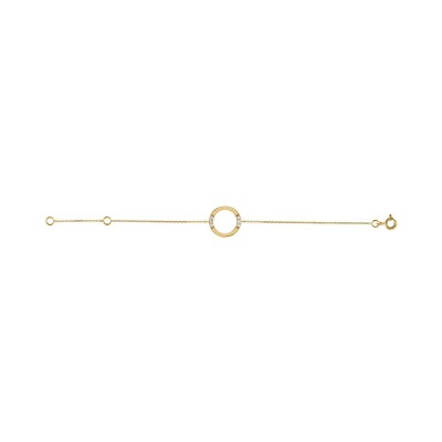 Bracelet en or jaune et diamant, 18cm
