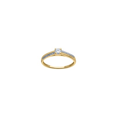 Bague en or jaune et diamant