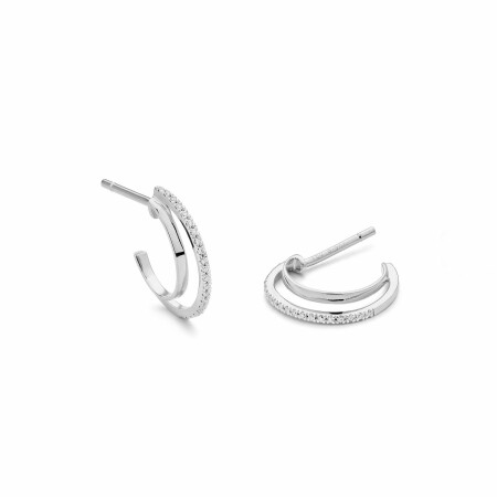 Boucles d'oreilles en or blanc et diamants