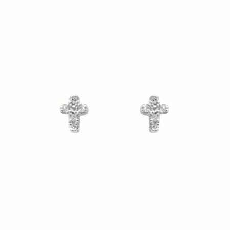 Boucles d'oreilles Djula Magic Touch en or blanc et diamant