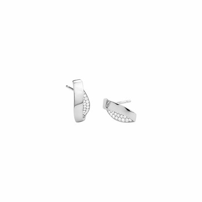 Boucles d'oreilles en or blanc et diamants, 0.4ct