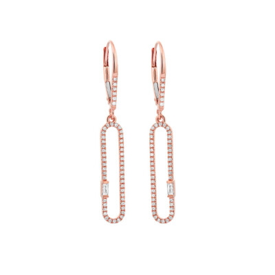 Boucles d'oreilles en or rose et diamants de 0.35ct