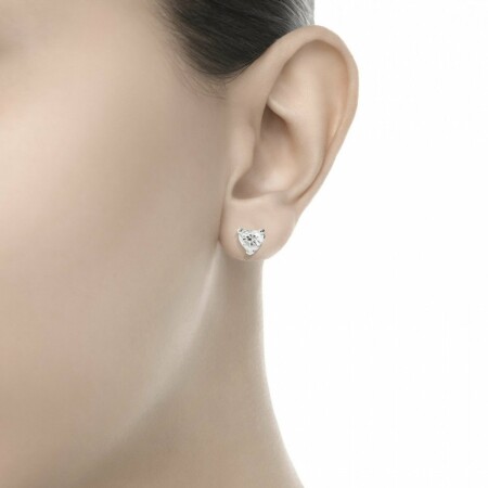 Puces d'oreille Recarlo Anniversary Love en or blanc et diamants