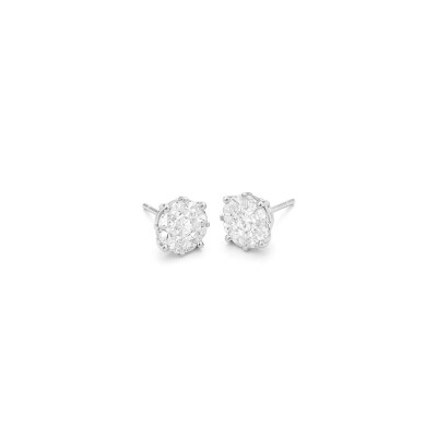 Boucles d'oreilles en or blanc et diamants