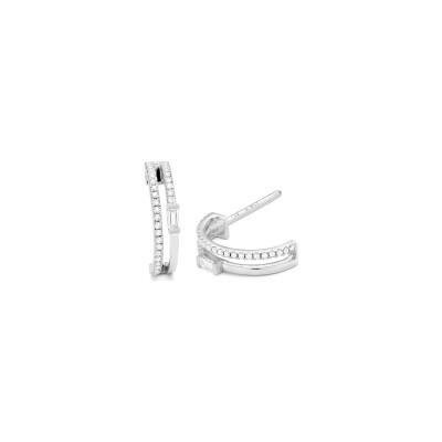 Boucles d'oreilles en or blanc et diamants 0.17ct