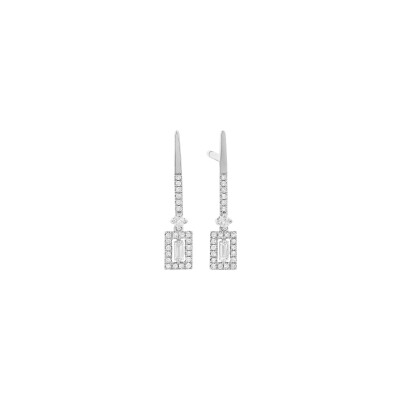 Boucles d'oreilles en or blanc et diamants 0.04ct