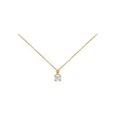 Collier en or jaune et diamant, 45cm