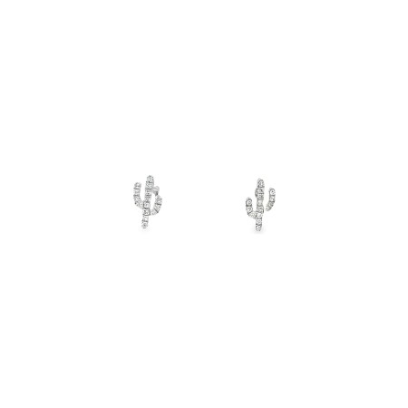 Boucles d'oreilles en or blanc et diamants