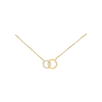 Collier en or jaune et diamant, 42cm