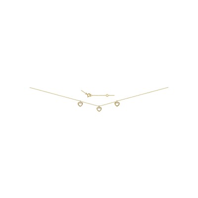 Collier coeur en or jaune, 45cm