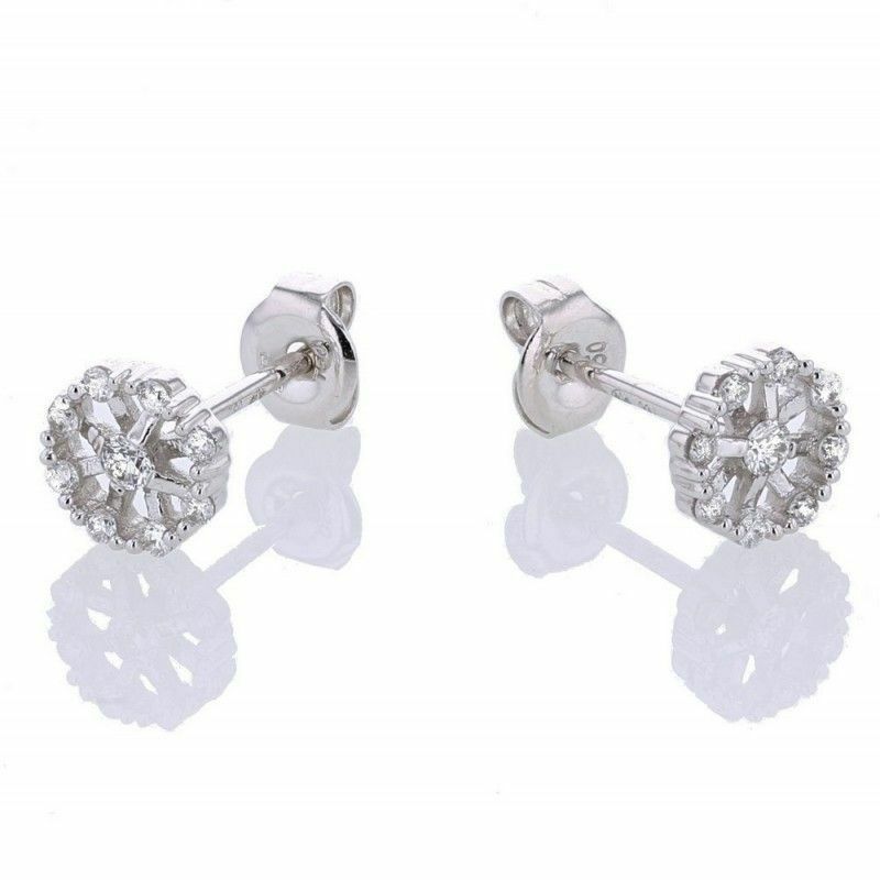 Boucles d'oreilles Adriana Karembeu Carrousel en or blanc et diamants