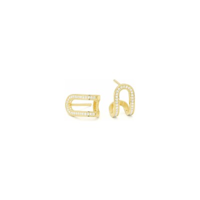 Boucles d'oreilles en or jaune et diamants 0.20ct