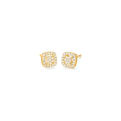Boucles d'oreilles en or jaune et diamants