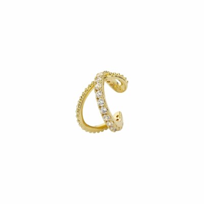 Earcuff Mya Bay Greenwich en métal doré et fines pierres blanches