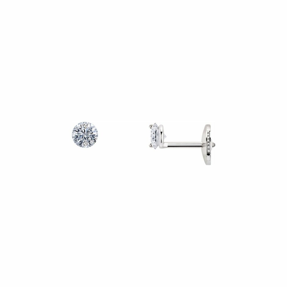 Boucles d'oreilles La Brune & La Blonde 360° en or blanc et diamants de 0.20ct