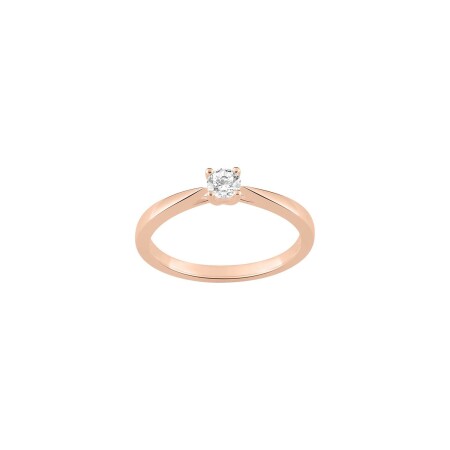 Solitaire en or rose et diamant 0.20ct