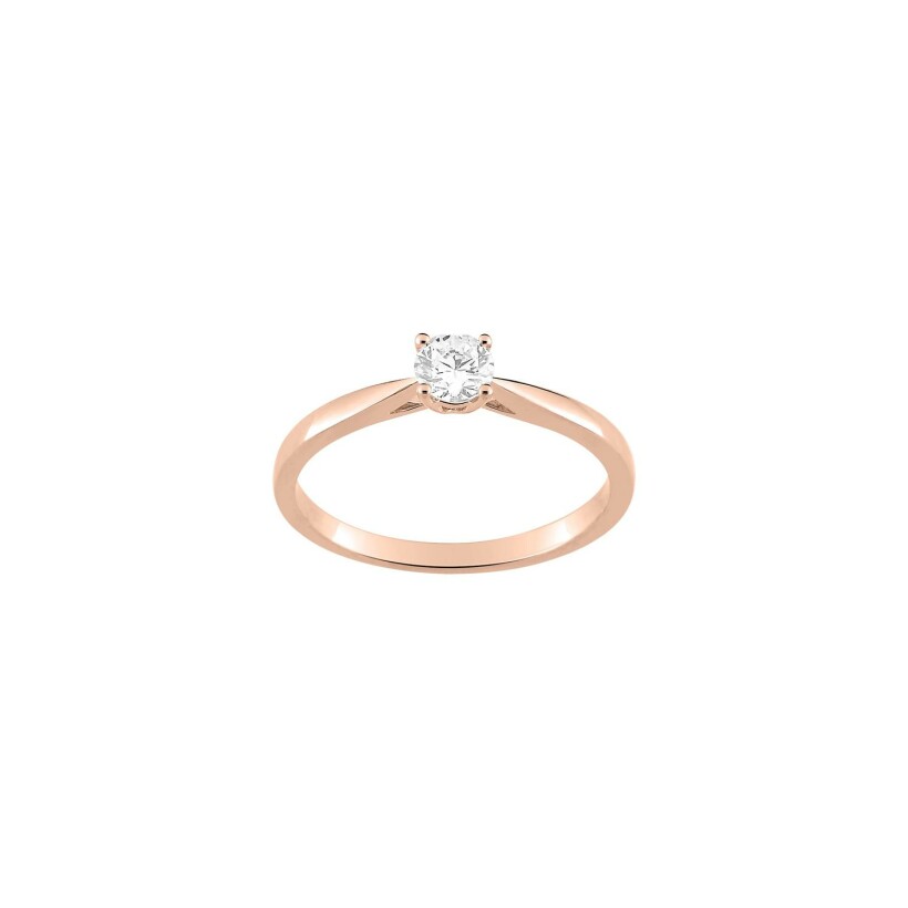 Solitaire en or rose et diamant 0.30ct