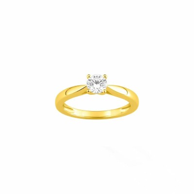 Solitaire en or jaune et diamant