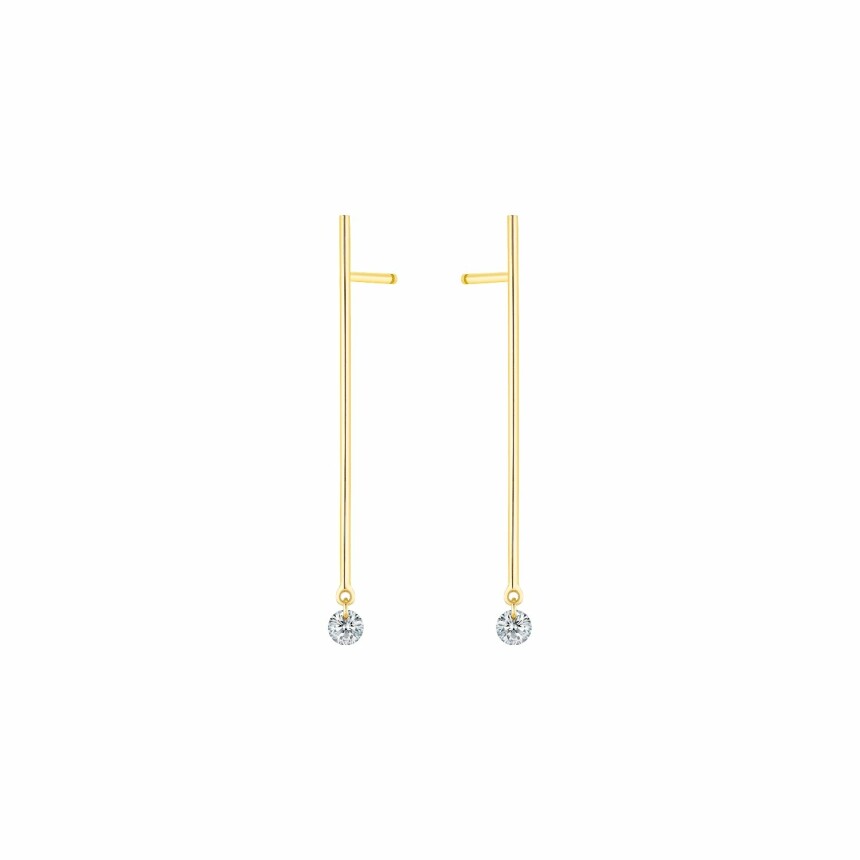 LA BRUNE & LA BLONDE MAJORETTE drop earrings, yellow gold and 0.14ct diamonds