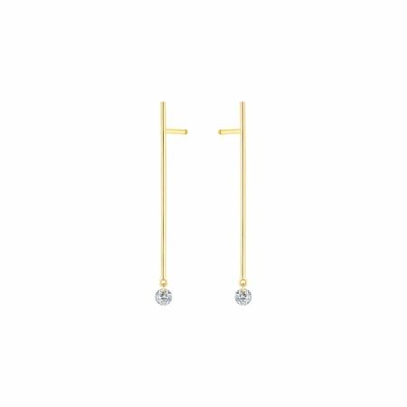 Boucles d'oreilles pendantes La Brune & La Blonde MAJORETTE en or jaune et diamants de 0.14ct