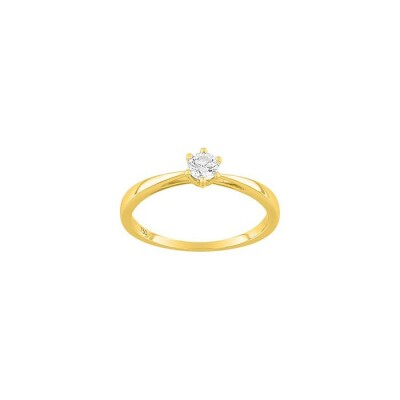 Solitaire en or jaune et diamant 0.20ct