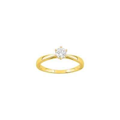 Solitaire en or jaune et diamant 0.30ct