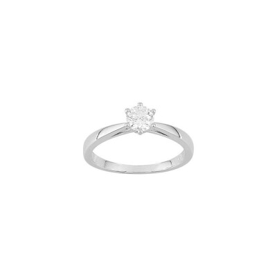 Solitaire en or blanc et diamant 0.40ct