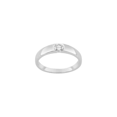 Solitaire en or blanc et diamant 0.20ct