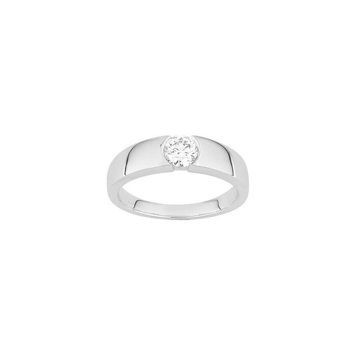 Solitaire en or blanc et diamant 0.40ct