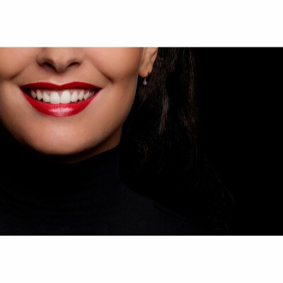 La Brune & La Blonde CONFETTI hoepeloorbellen, roségoud en 0,30 ct roze saffieren